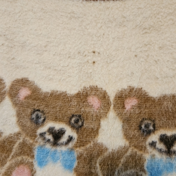 Biederlack Vintage Dancing Teddy Bear Acrylic Blanket Made in USA 54" x 72" - Picture 4 of 12